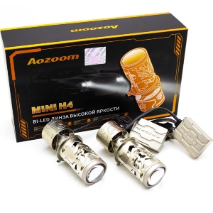 Линзы H4 Aozoom Mini-Led 6000K, 12V, 50/80W  